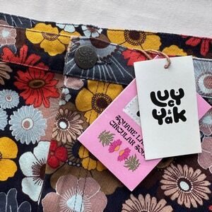 LUCY AND YAK Plus Size Retro 70s Vintage Inspired Floral Mini Skirt US 28